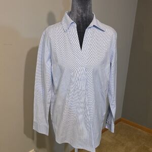 Talbots Light Blue Pinstripe Women's‎ Shirt Sz XS